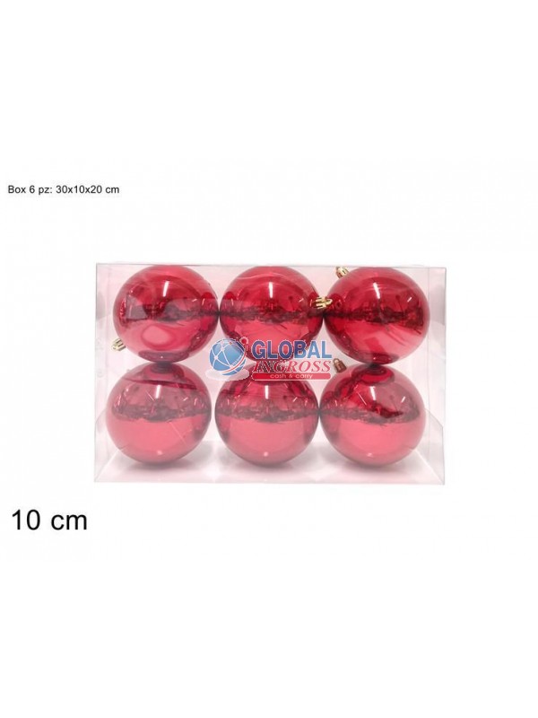 PALLE 10cm 6pz ROSSO