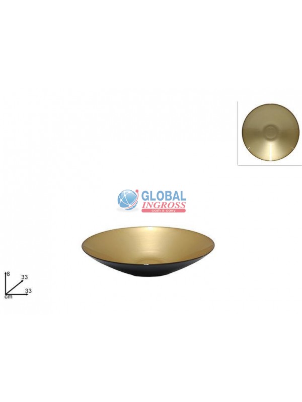 CENTROTAVOLA VETRO 33cmNERO/ORO