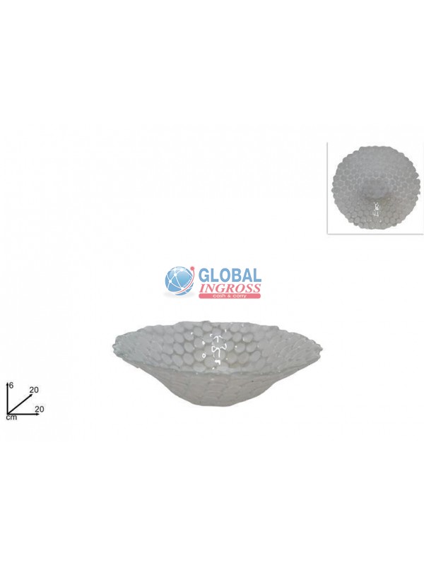 CENTROTAVOLA VETRO BIANCO 20cm