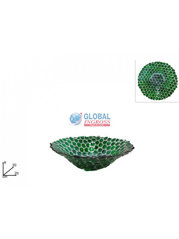CENTROTAVOLA VETRO VERDE 20cm