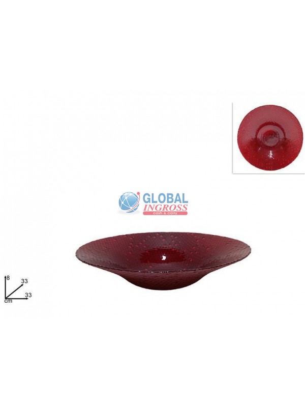 CENTROTAVOLA VETRO ROSSO 33cm