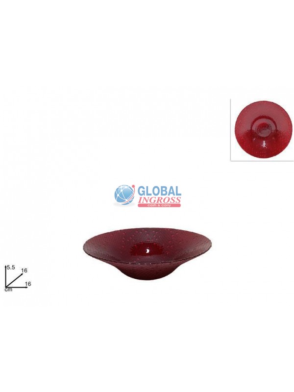 COPPETTA VETRO ROSSO 16cm