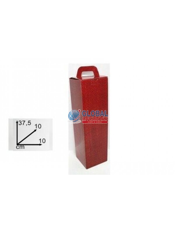 BOX P/BOTTIGLIA JUTA ROSSO