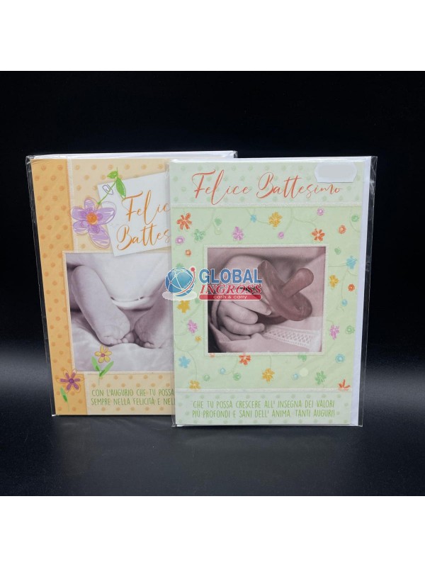 BIGLIETTO BATTESIMO C/GLITTER