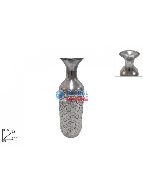 VASO METALLO 12x38cm SILVER