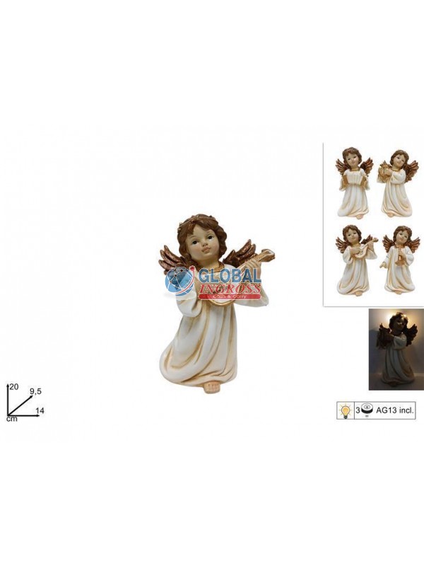 ANGELO C/STRUMENTI MUSICALI E LUCE 20cm ASS.