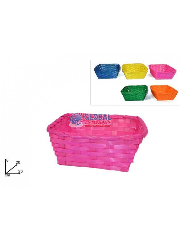 CESTINO INTRECCIATO QUADRATO COL.ASS.