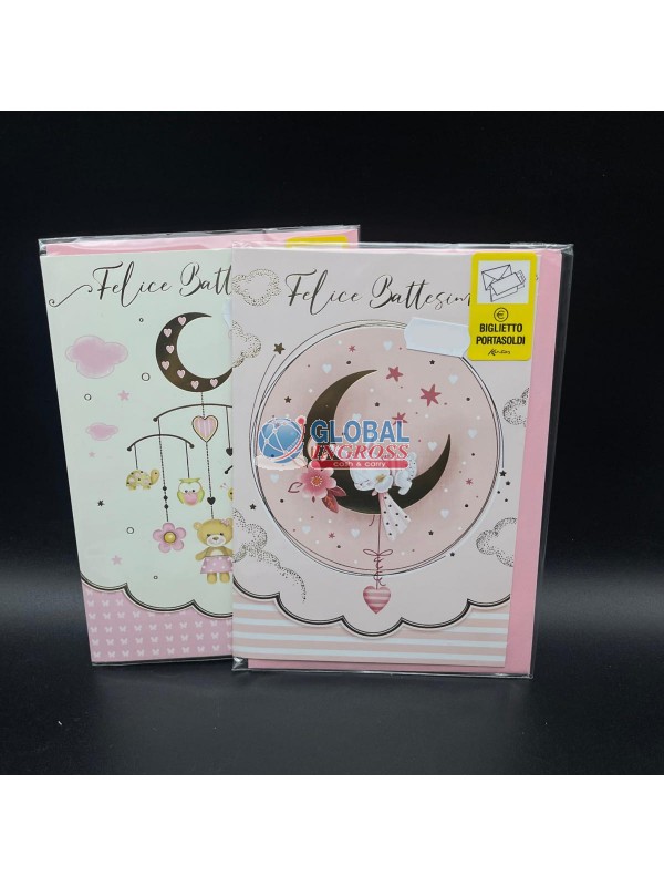 BIGLIETTO BATTESIMO P/SOLDI BIMBA