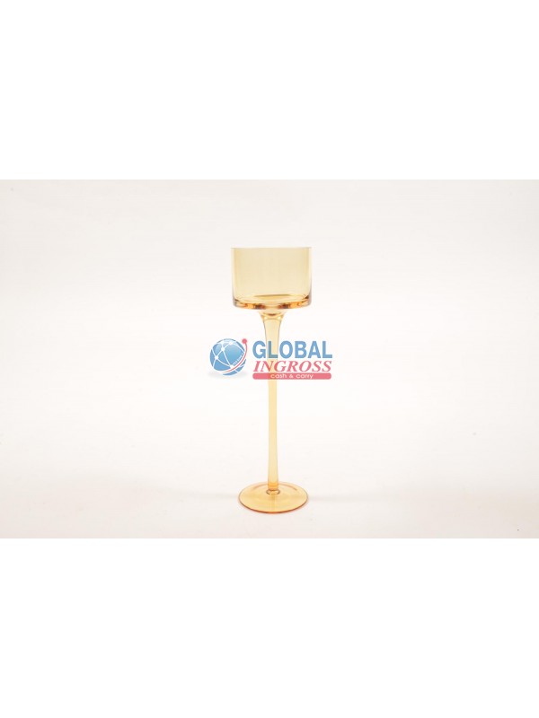 CALICE P/CANDELA VETRO ORO 30cm