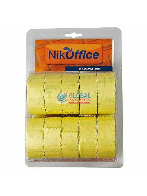 ETICHETTE 21x12 GIALLO 10rot. PREZZATRICE