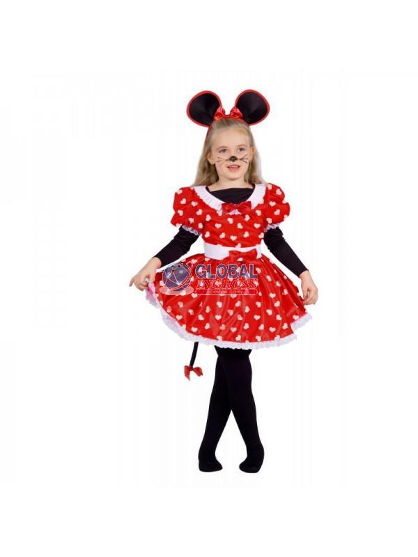 COSTUME TOPINA DI CUORI4-6 ANNI