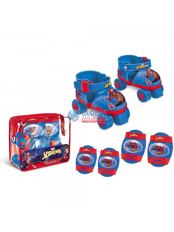 PATTINI SPIDERMAN C/PROTEZIONI - taglia regolabile 22-29