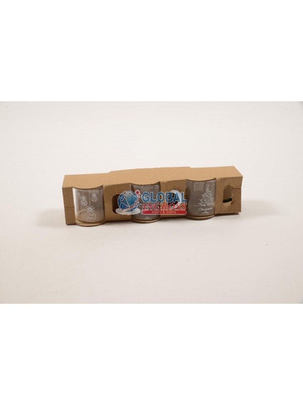 TAZZINE NATALE 3pz BOROSILICATO