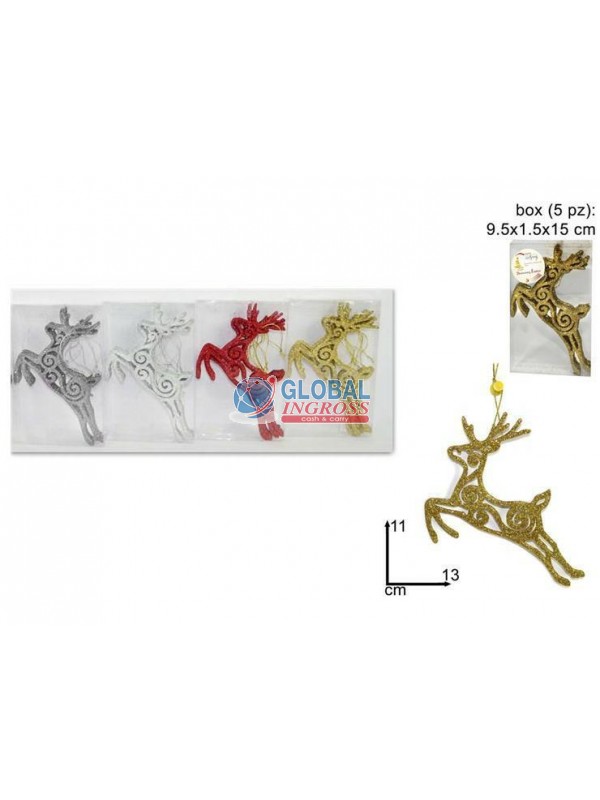 APPENDINO 5pz RENNE GLITTER