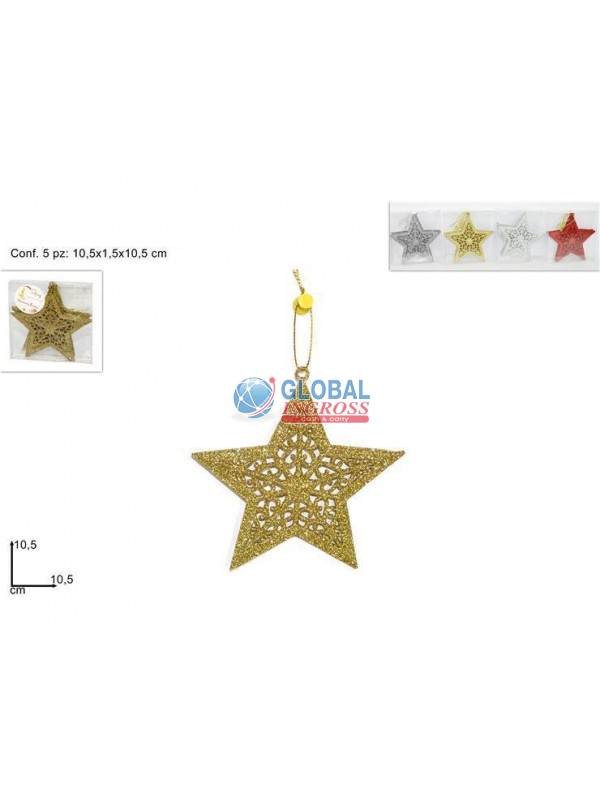 APPENDINO 5pz STELLE GLITTER