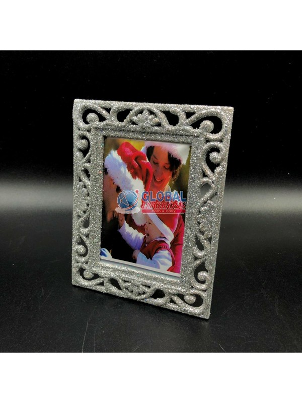 PORTAFOTO GLITTER SILVER/ROSSO ASS.