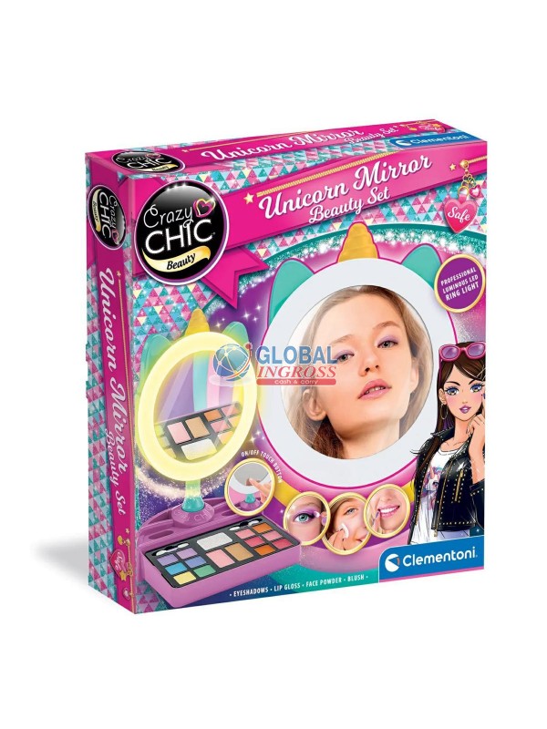 CRAZY CHIC UNICORN MIRROR BEAUTY SET
