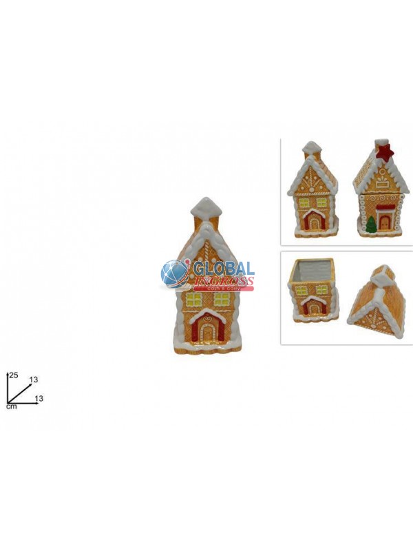 BARATTOLO CASETTA NATALE DECORO BISCOTTO