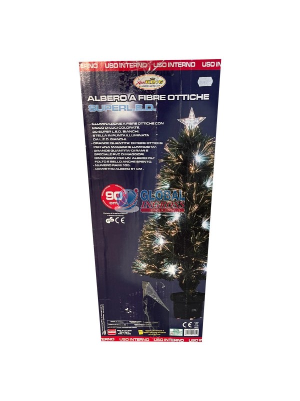 ALBERO FIBRE OTTICHE 90cm BIANCHE + 20 LED BIANCO