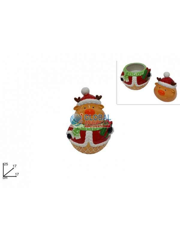 BARATTOLO RENNA DECORO BISCOTTO 25cm