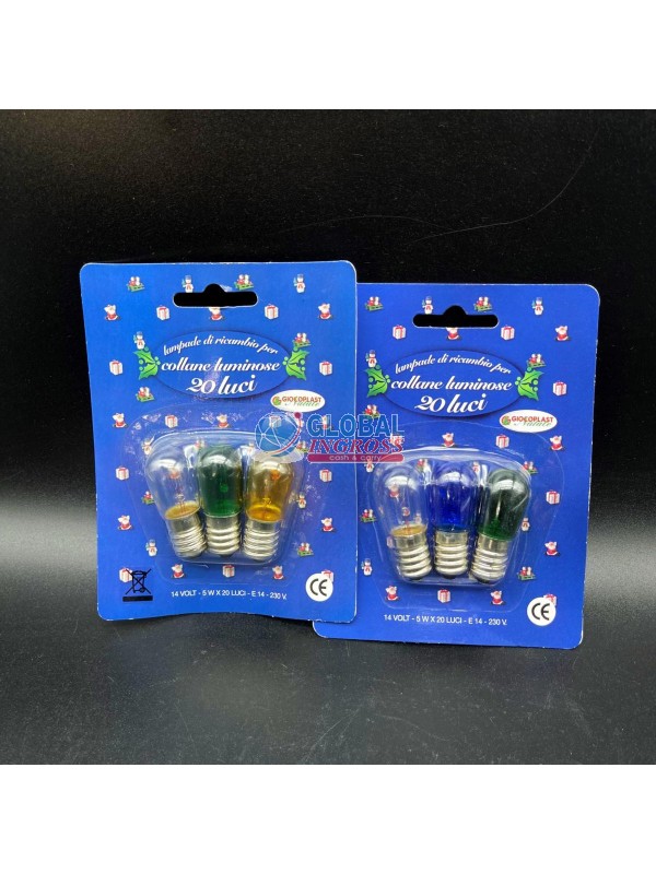 LAMPADINE 3pz RICAMBIO COLORATE