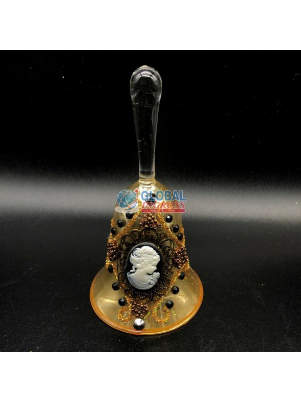 CAMPANELLA VETRO C/APPLICAZIONE ORO