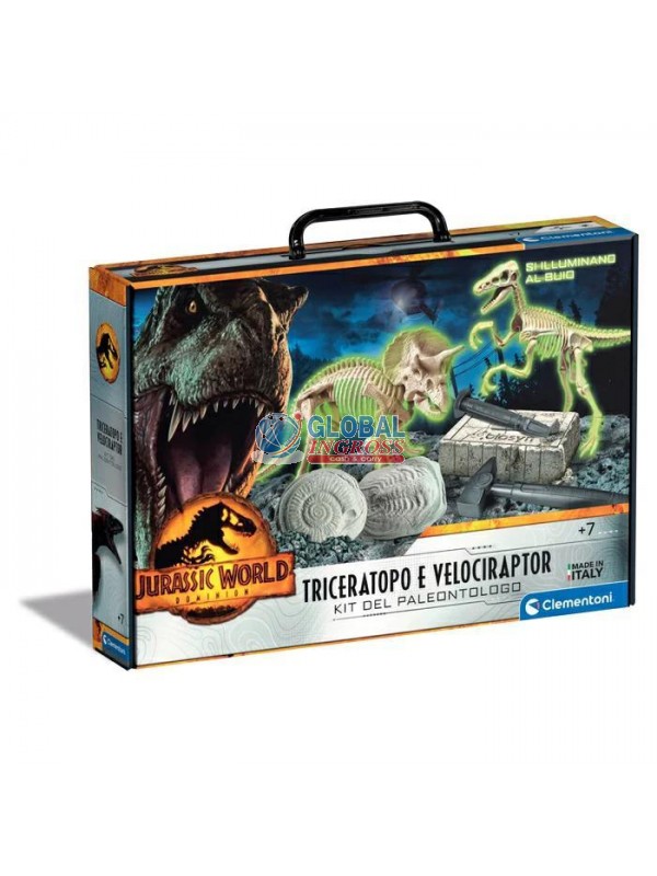 JURASSIC WORLD DINO 2 IN 1 VELOCIRAPTOR E TRICERATOPO.