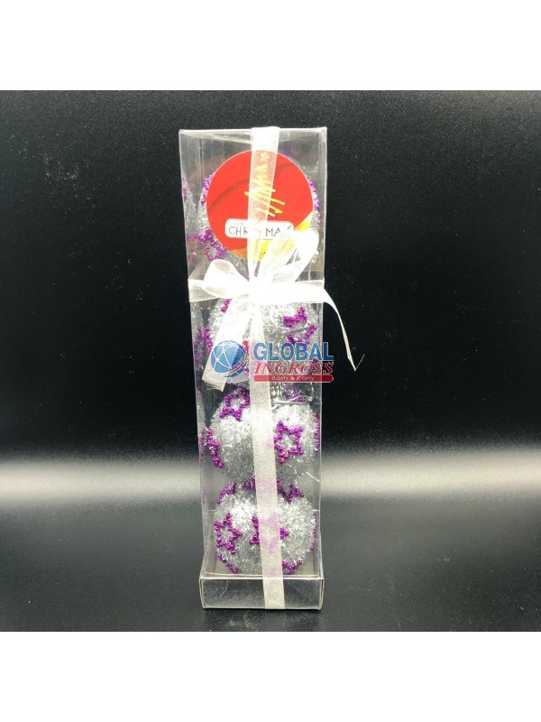 BOX 4 PALLE C/STELLE ARGENTO 6cm