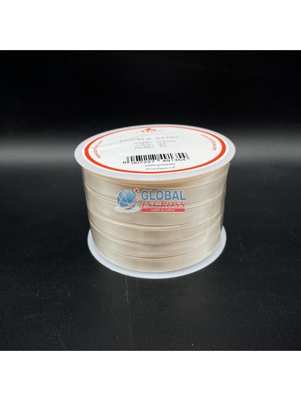 NASTRO RASO 10mm AVORIO1mt col.25