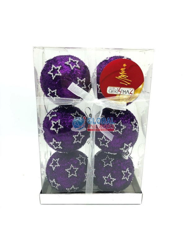 BOX 6 PALLE C/STELLE VIOLA 8cm