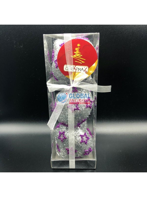 BOX 3 AMPOLLE ARGENTO C/STELLE VIOLA