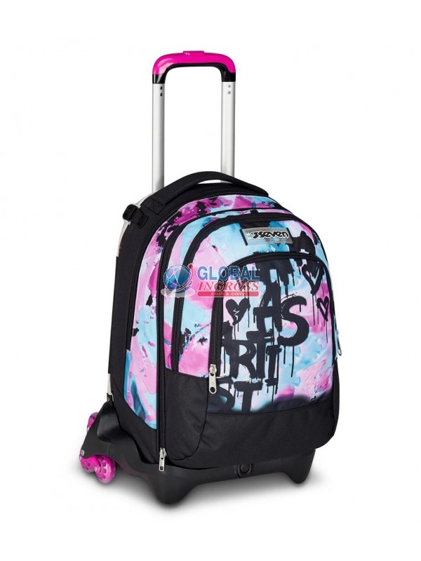 TROLLEY SEVEN JACK 3ruote QUICK GRAFFITI GIRL DETACH