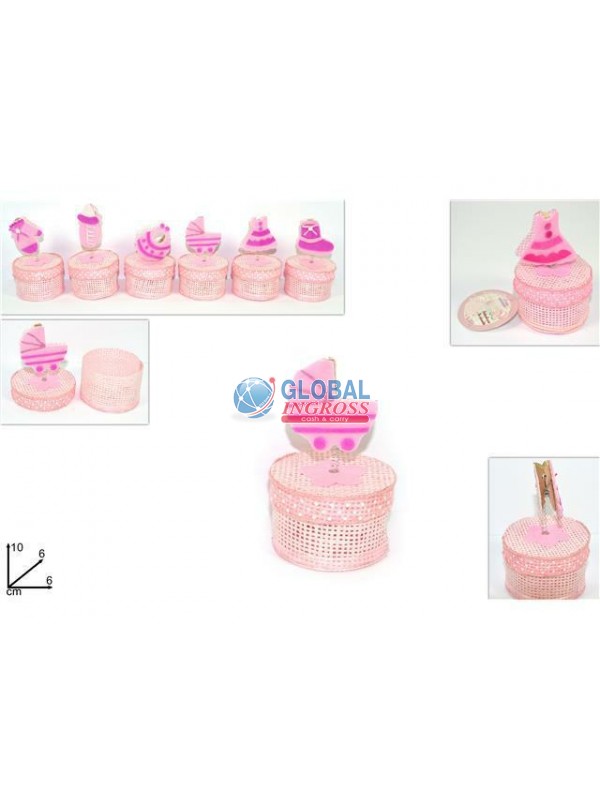 COFANETTO ROSA TONDO C/MOLLETT