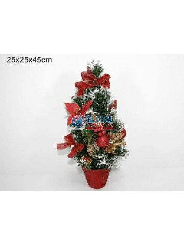 ALBERO 45cm ADDOBBATO ROSSO