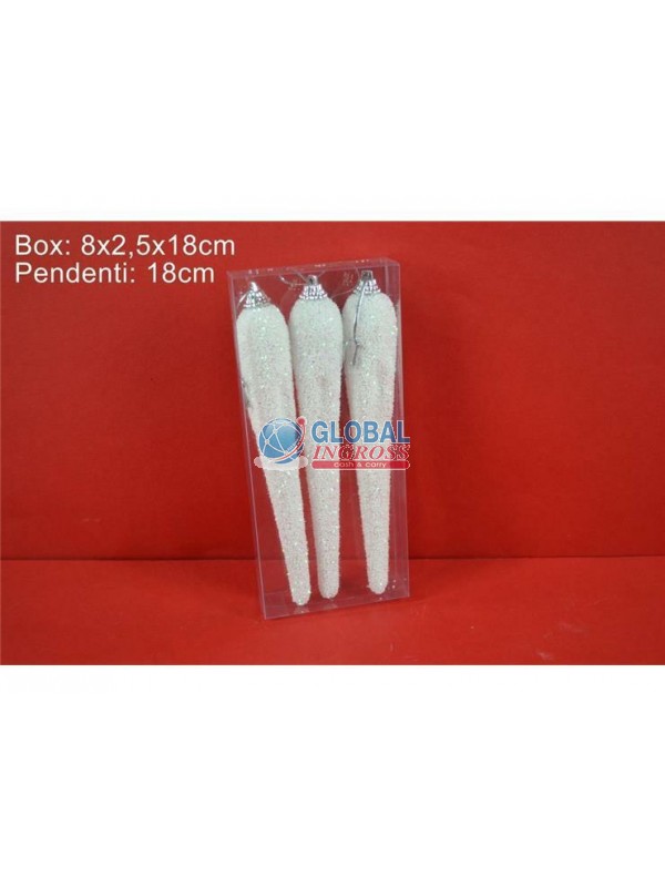 STALATTITI 18cm 3pz BIANCO