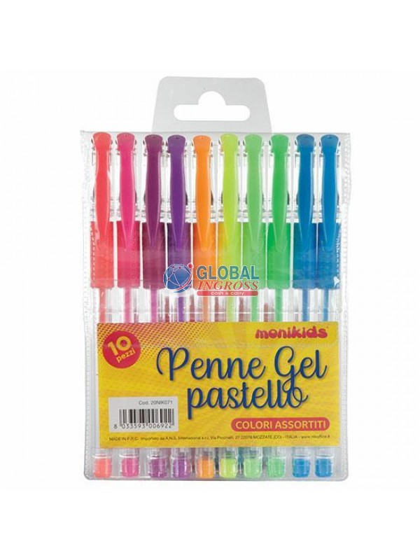 PENNE GEL PASTELLO 10pzCOL.ASS.