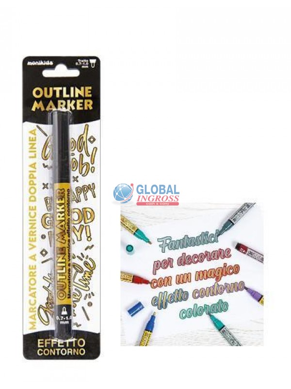 PEN DOUBLE LINE 0,7-1mmORO/NERO