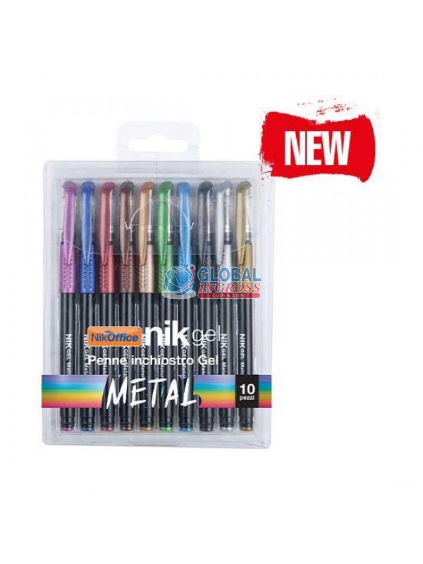 PENNE GEL METAL 10pz COL.ASS.