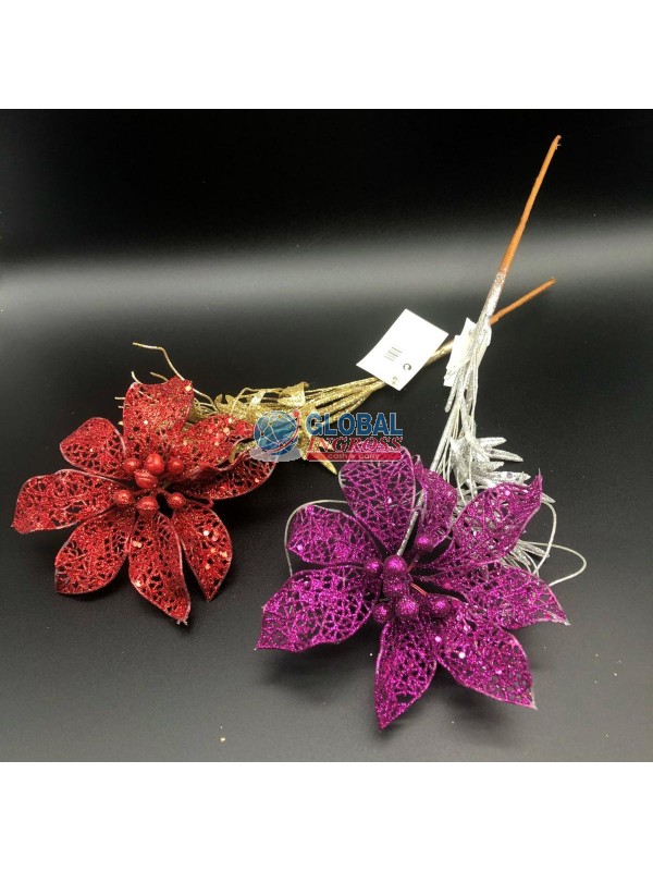 SPILLONE POINSETTIA RETE COLORI ASS.