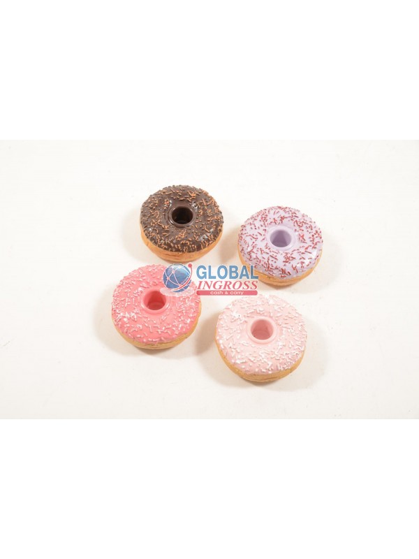 DONUTS RESINA D.9cm PORTACANDELA COL.ASS.