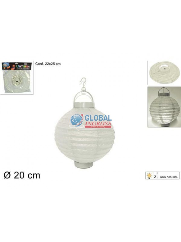 LANTERNA BIANCA TONDA CARTA