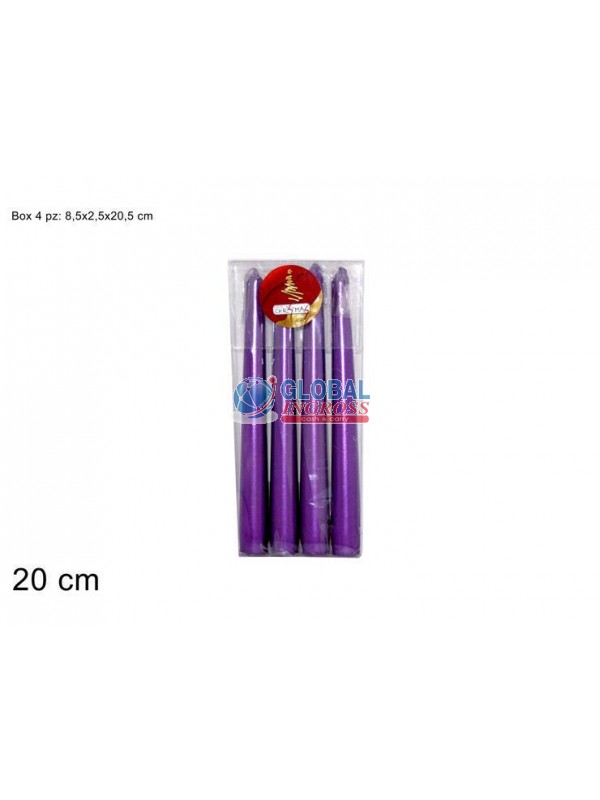 CANDELE LISCE VIOLA 4 PZ