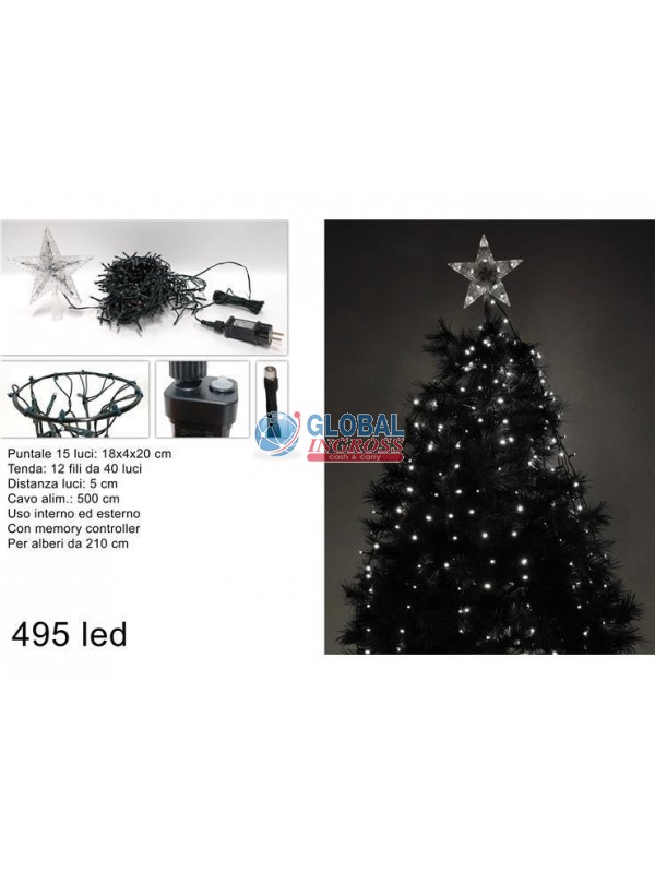 TENDA PER ALBERO 495 LED BIANCO FREDDO C/PUNTALE