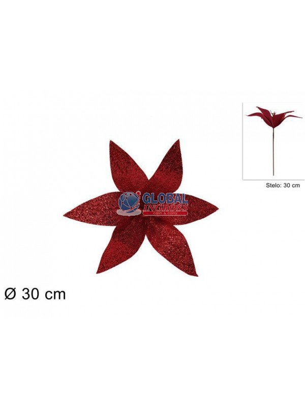 FIORE GLITTERATO ROSSO