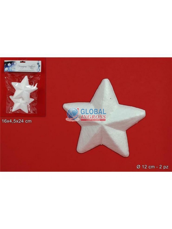 STELLE POLISTIROLO 12cm2pz