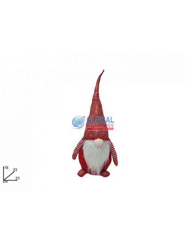 GNOMO C/CAPPELLO PAILLETTES ROSSO 78cm