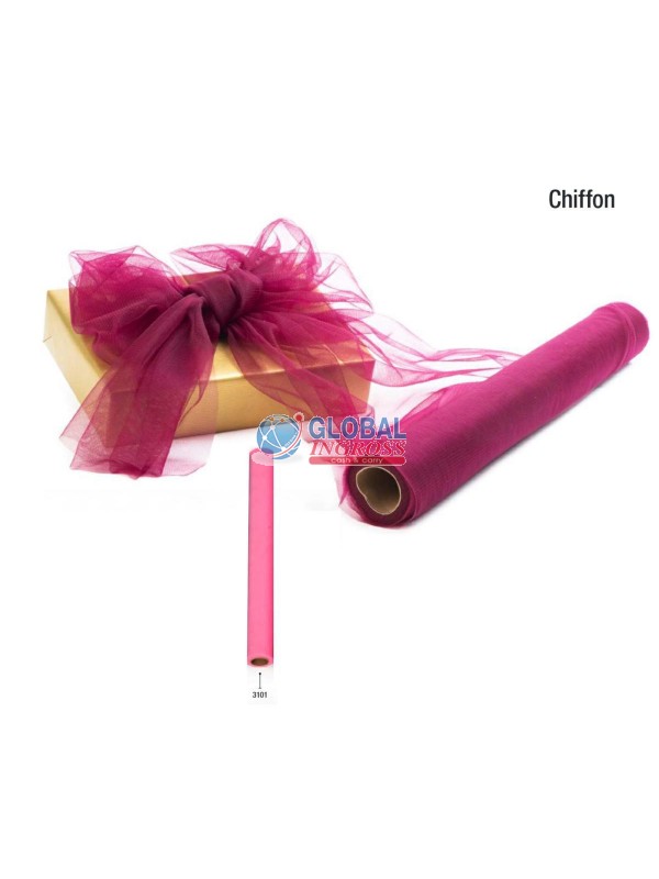 ROTOLO CHIFFON cm50x10mt ROSA TULLE