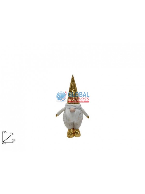 GNOMO NATALE 55cm C/CAPPELLO ORO