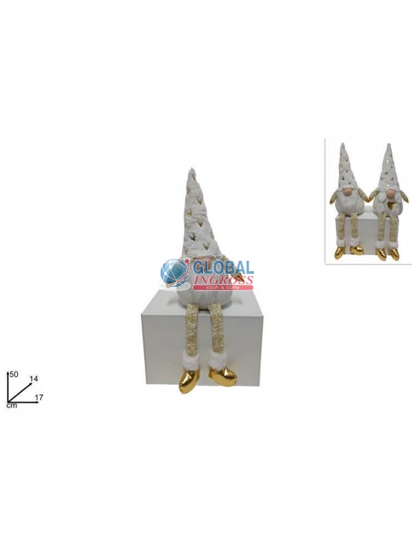 GNOMO C/PELLICCIA 50cm SEDUTO