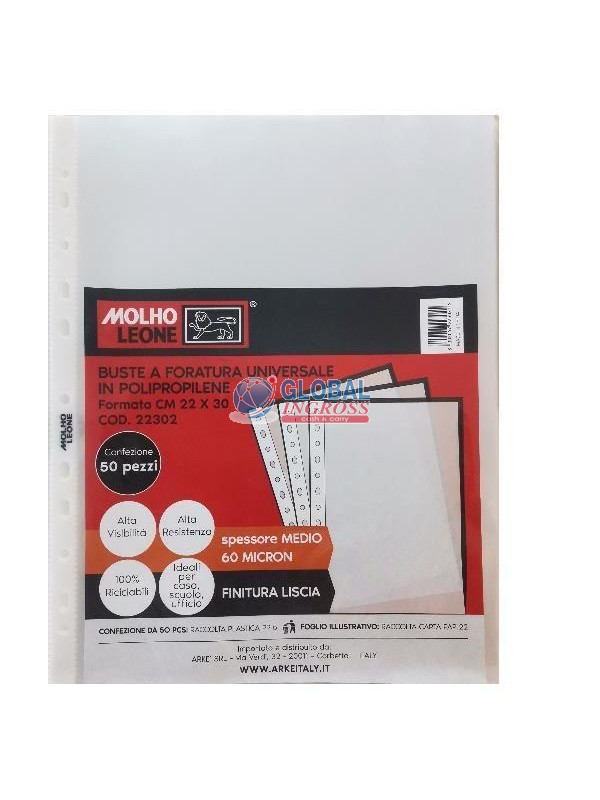 ***BUSTE FORATE A4 50pzMOLHO LEONE 60mic